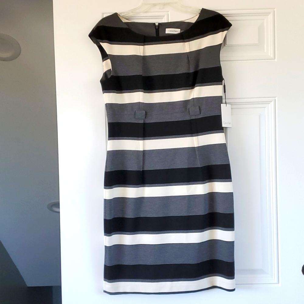 New with tags calvin klein charcoal knit dress Chic Sophisticated